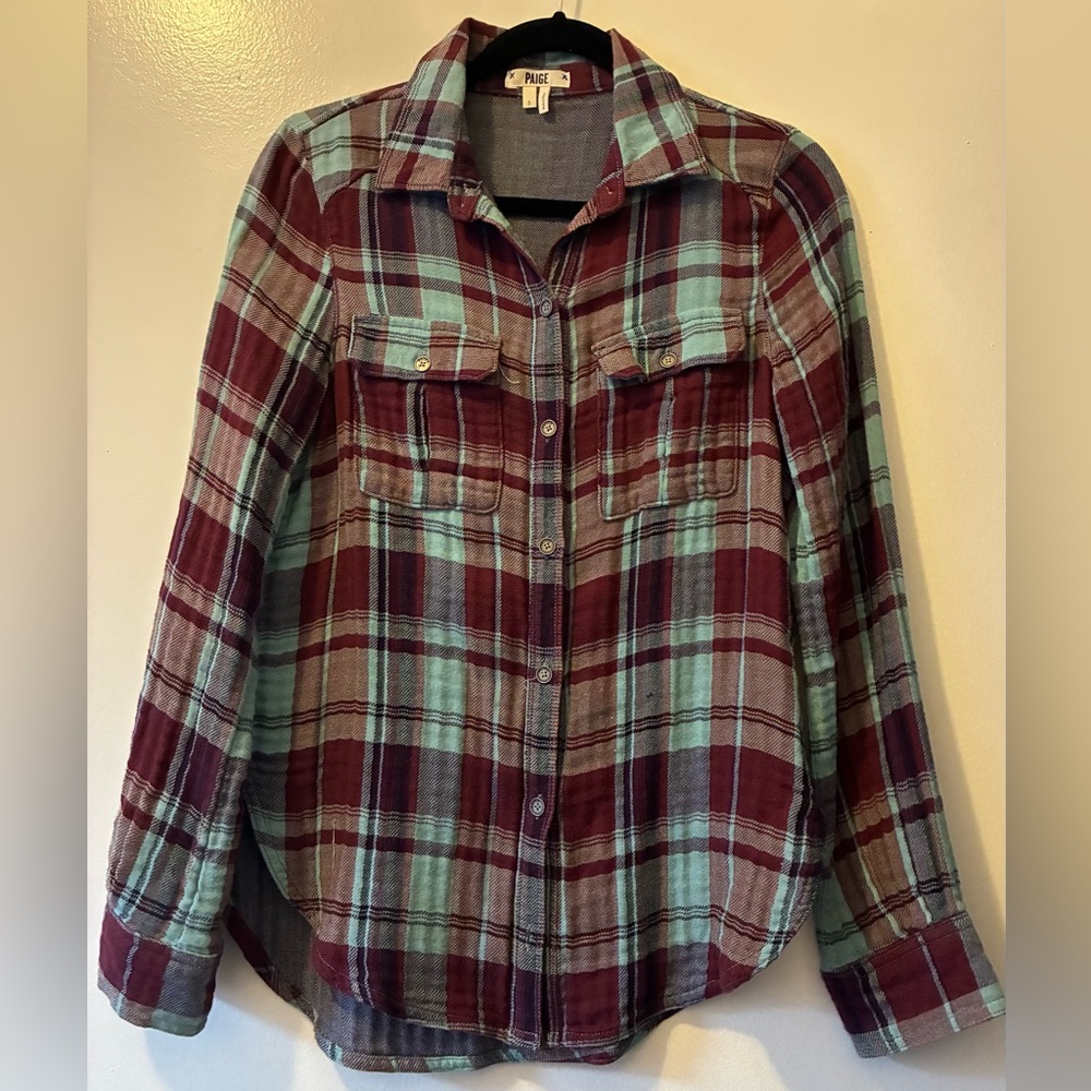 Plaid Button-Up Shirt by Paige.